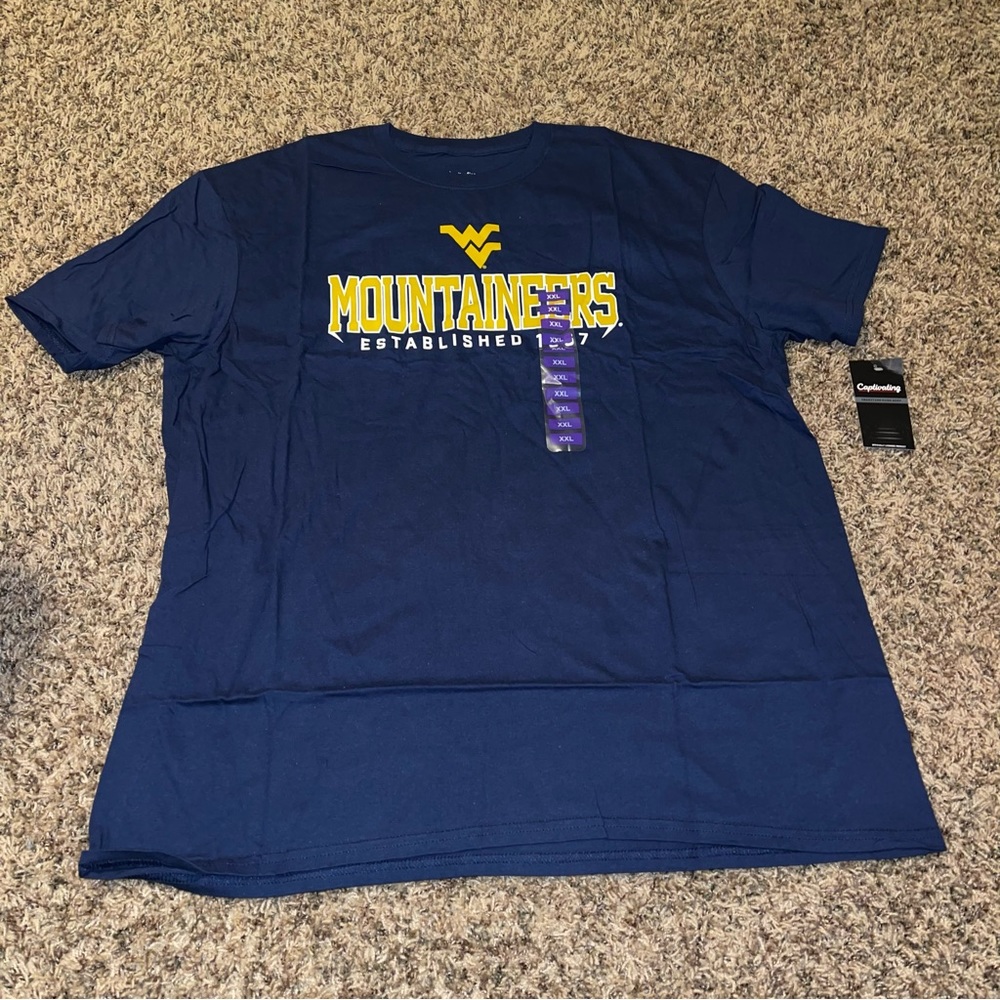 NCAA WVU West Virginia University Mountainers Mens Short Sleeve Shirt NEW
